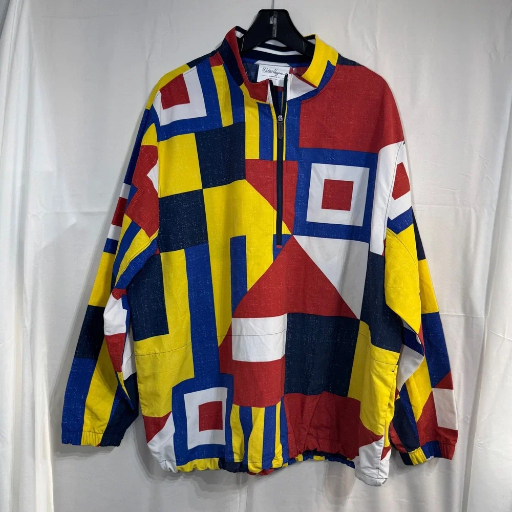Walter Hagen Clubhouse Mens XL Sailing Flags 1/4‎ Zip Pullover Jacket NWT $98